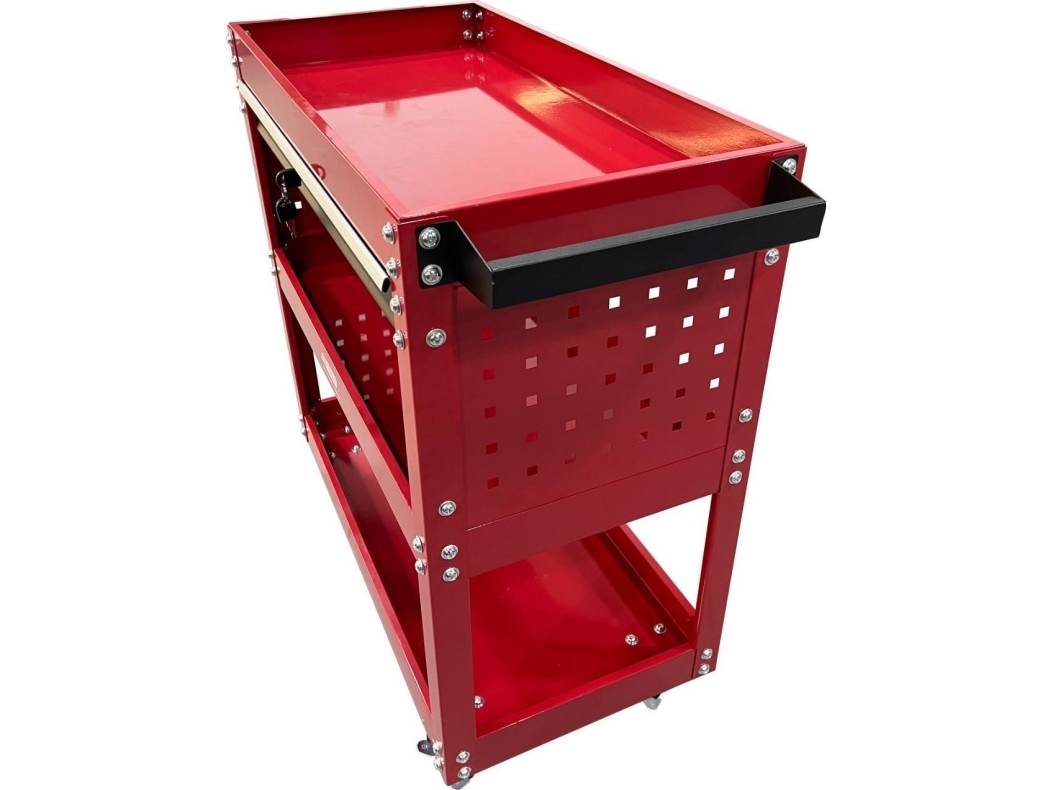 Awtools Metalinis dirbtuvių vežimėlis, 3 lygiai + 1 stalčius