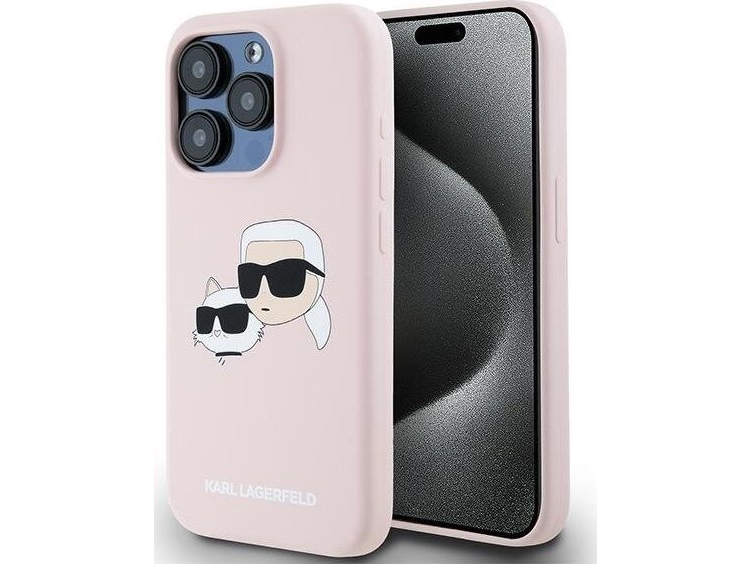 Karl Lagerfeld Klhmp15xskchpplp Iphone 15 Pro Max 6.7" Pink/Pink Hardcase Silicone Karl & Choupette Magsafe