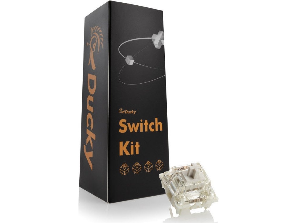 Klaviatūra Ducky Gateron G Pro Baltas Switches, mechaniniai, 3-Pin, linear, MX-Stem, 38g - 110 vnt