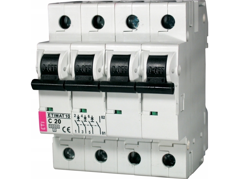 Eti-Polam Asti-Etimat 10 Leitungsschutzschalter Eti-Polam Asti-Etimat 10 002136717 3P+N C 20A 10Ka Ac