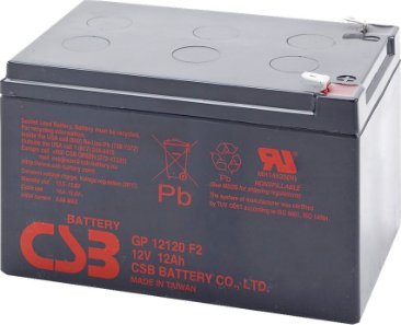 Csb Gp12120 F2, Plombierte Bleisäure (Vrla), 12 V, 12000 Mah, Schwarz, Iso 9001, Iso 14001, 3,67 Kg