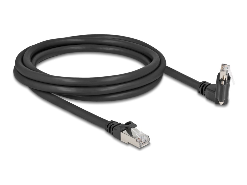 Delock - Netzwerkkabel - Rj-45 (Stecker) Gerade Auf Rj-45 (Stecker) Gewinkelt, Drehbar, Schraubleiste - 2 M - 7 Mm - S/Ftp - Cat 6 - Pinless, Gigabit