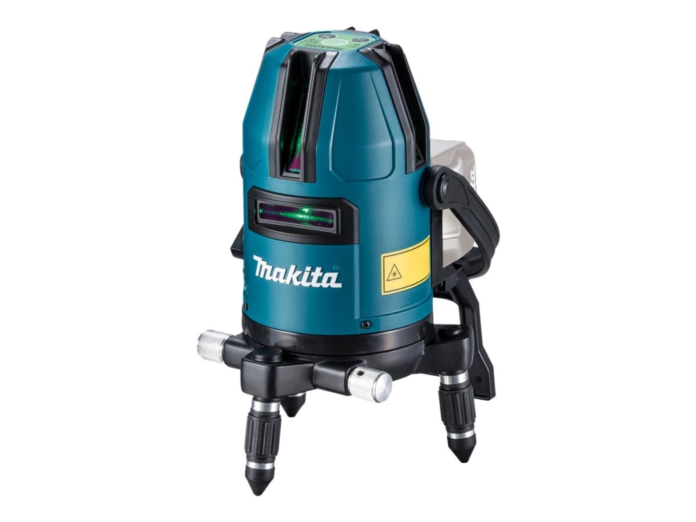 Makita Akku-Multilinienlaser, 10 M, 1 Mm/M, 4°, 515 Nm (< 1 Mw), Bezugspegel, Schwarz, Blau