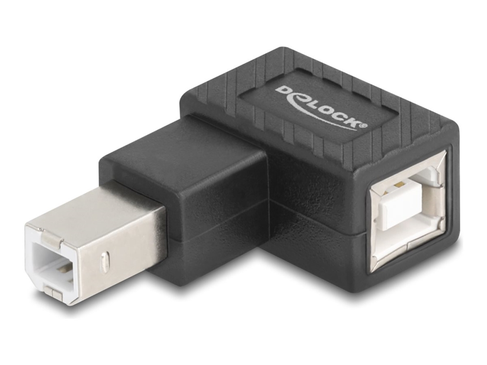 Delock - Usb-Adapter - Usb Type B (Han) Lige Til Usb Type B (Hun) Højrevinklet - Usb 2.0 - Sort