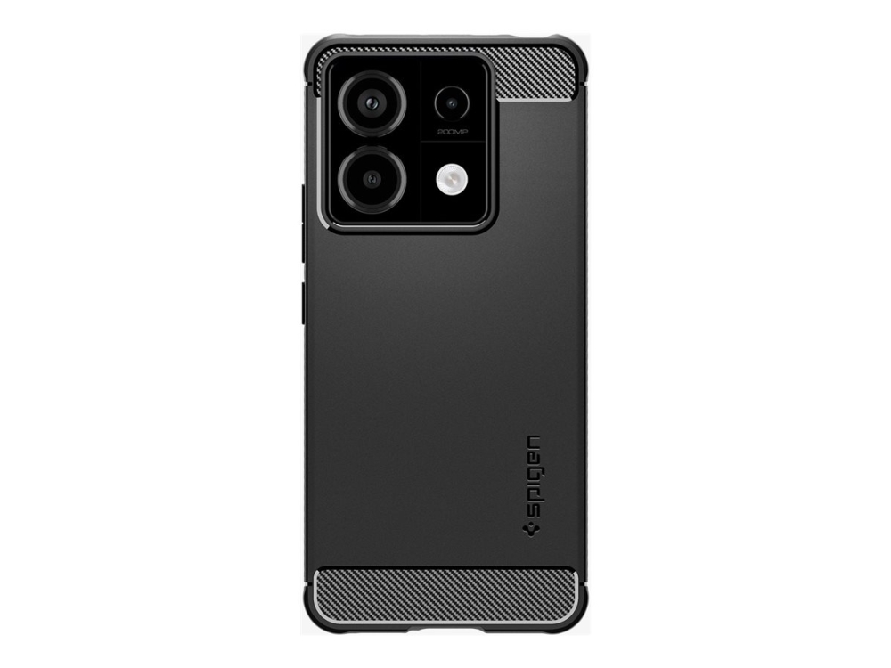 Spigen Rugged Armor - Bagsidecover Til Mobiltelefon - Termoplastisk Polyuretan (Tpu) - Mat Sort - For Xiaomi Redmi Note 13 Pro 5G