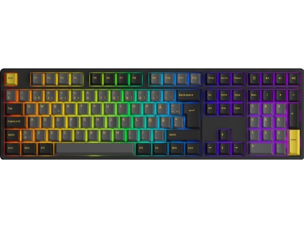 Akkogear 5108B Black/Gold - V3 Yellow Pro Switch - Gaming Tastatur - Universal - Sort