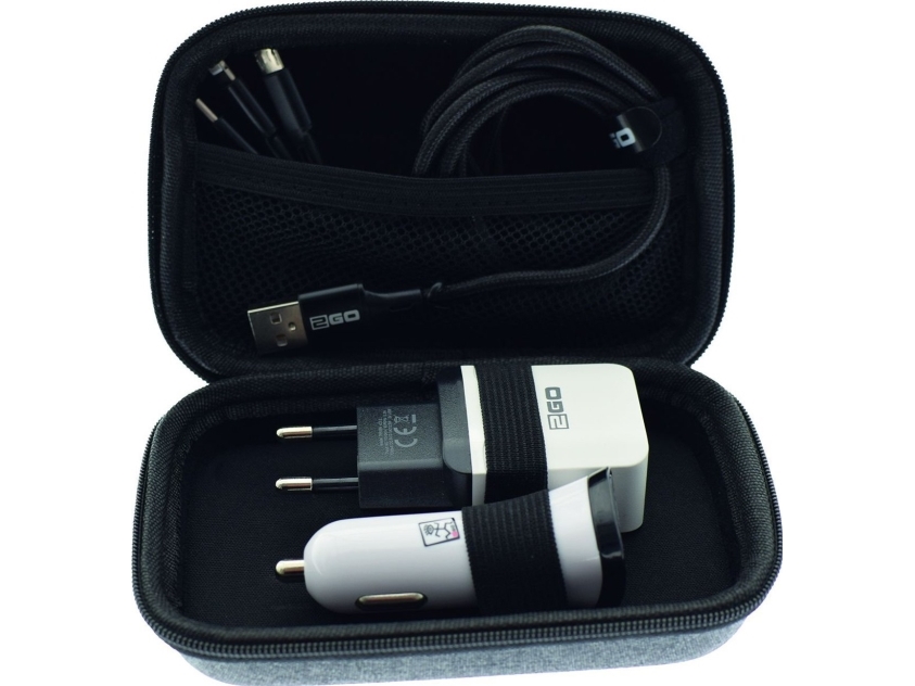2Go-Rejsesæt Alt I Ét 3-Delt Usb-Kabel + Oplader