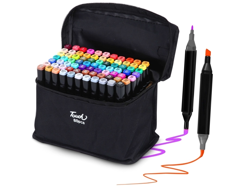 Extralink | Alcohol marker set | 80 colors, dual tips