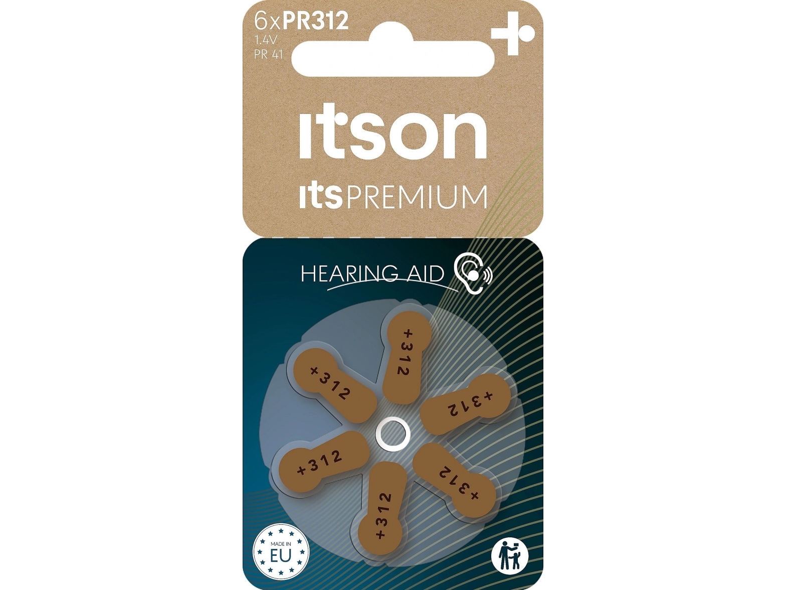 Itson Itspremium Hearing Aid Battery Pr312it/6Rm