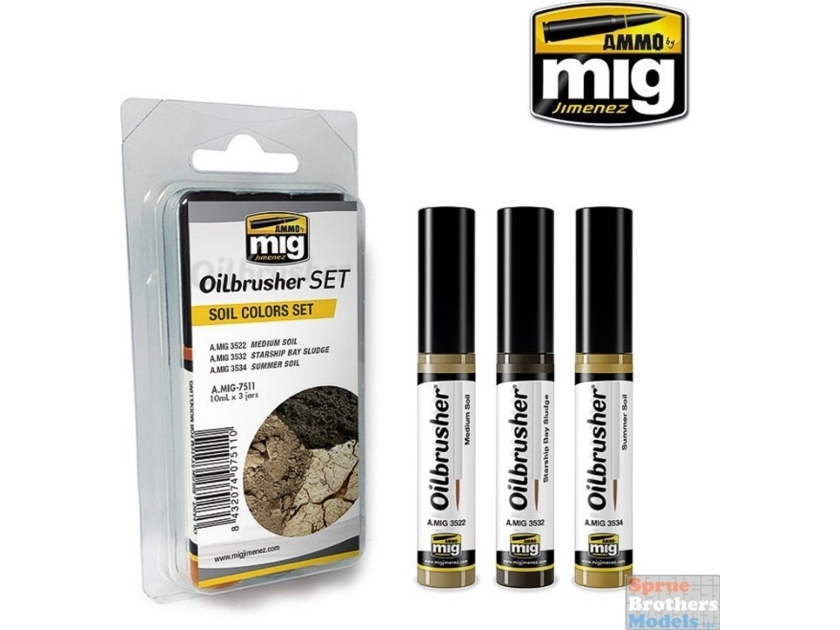 Vallejo Ammo: Oilbrusher Set - Soil Colors Set