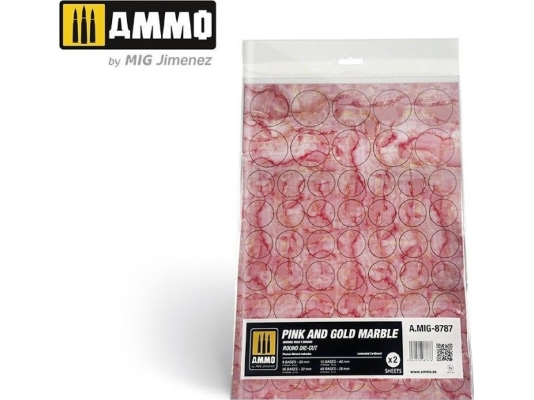 Vallejo Ammo: Pink And Gold Marble – Runder Die-Cut (2)