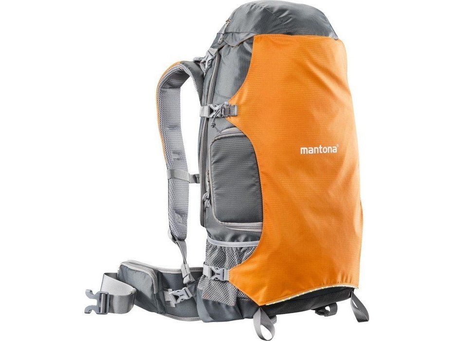 Mantona Elementspro 40, Rucksackhülle, Jede Marke, Grau, Orange