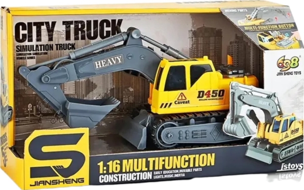 Artyk Gravemaskine Byggekøretøj Lys- og lydeffekter Bevægende skovl Byggeri billede