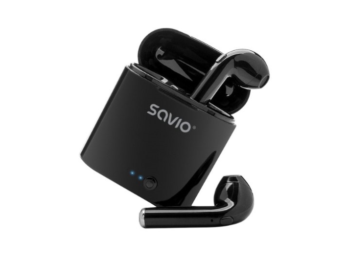Savio Tws-02, Kabellos, Anrufe/Musik, 20 - 20000 Hz, 7,4 G, Kopfhörer, Schwarz