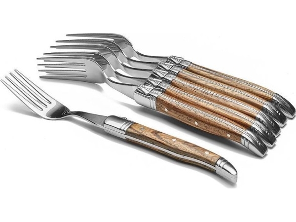 Laguiole Heritage Steakgafler 6 Stk Brun