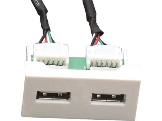 F22 2X Usb2.0 Module. F/F. 20 Cm. White