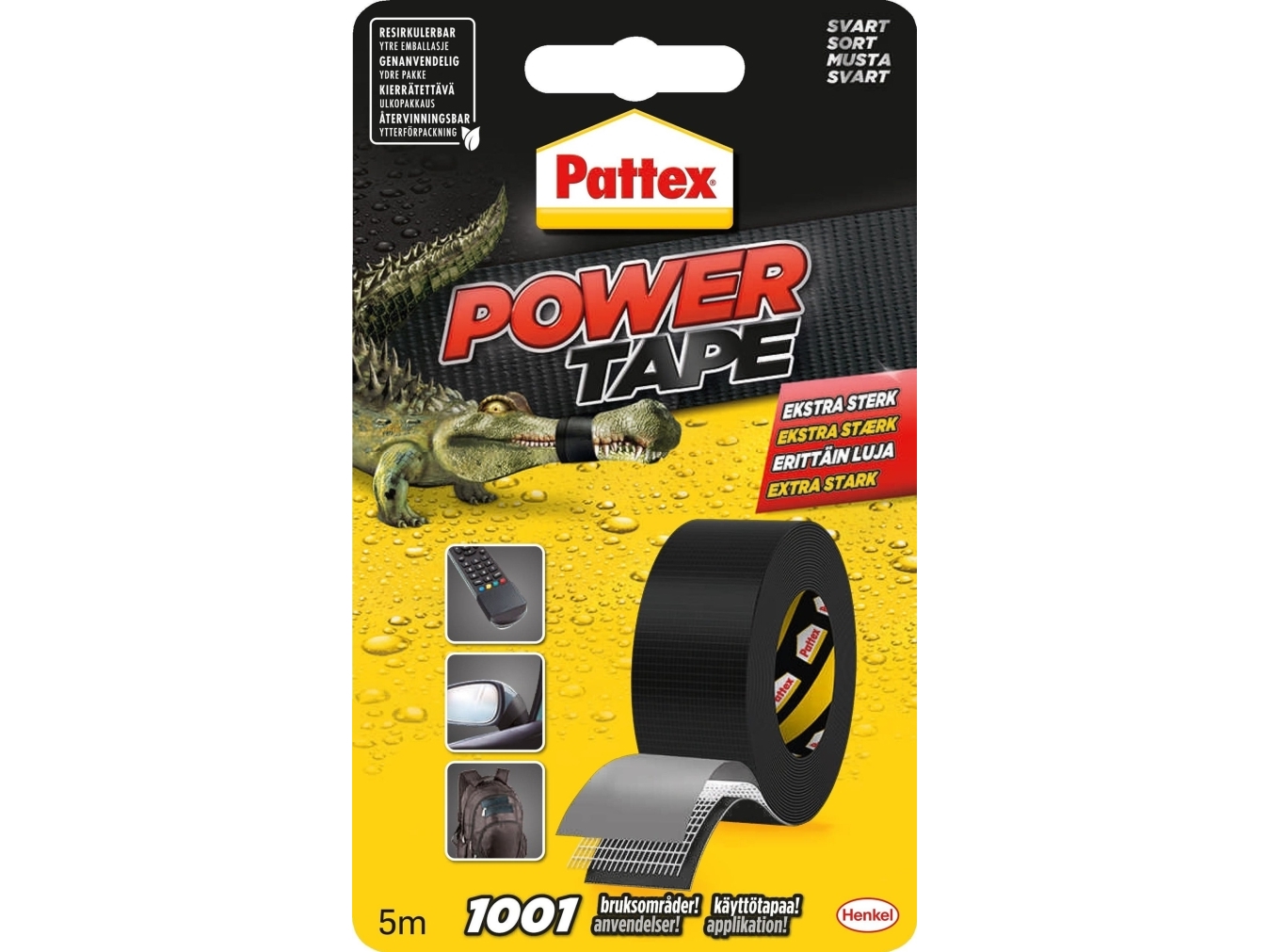 3M Power Tape 5m Sort billede