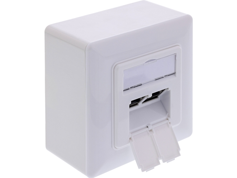 Inline Cat.6A Koblingsboks - 2X Rj45-Kontakt - Ral9010 - Hvit (76842A)