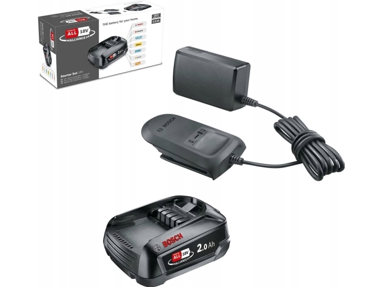 Bosch BATTERISÆT 18V 2,0AH M/LADER AL1820 Skruemaskine - 1600A02CK7