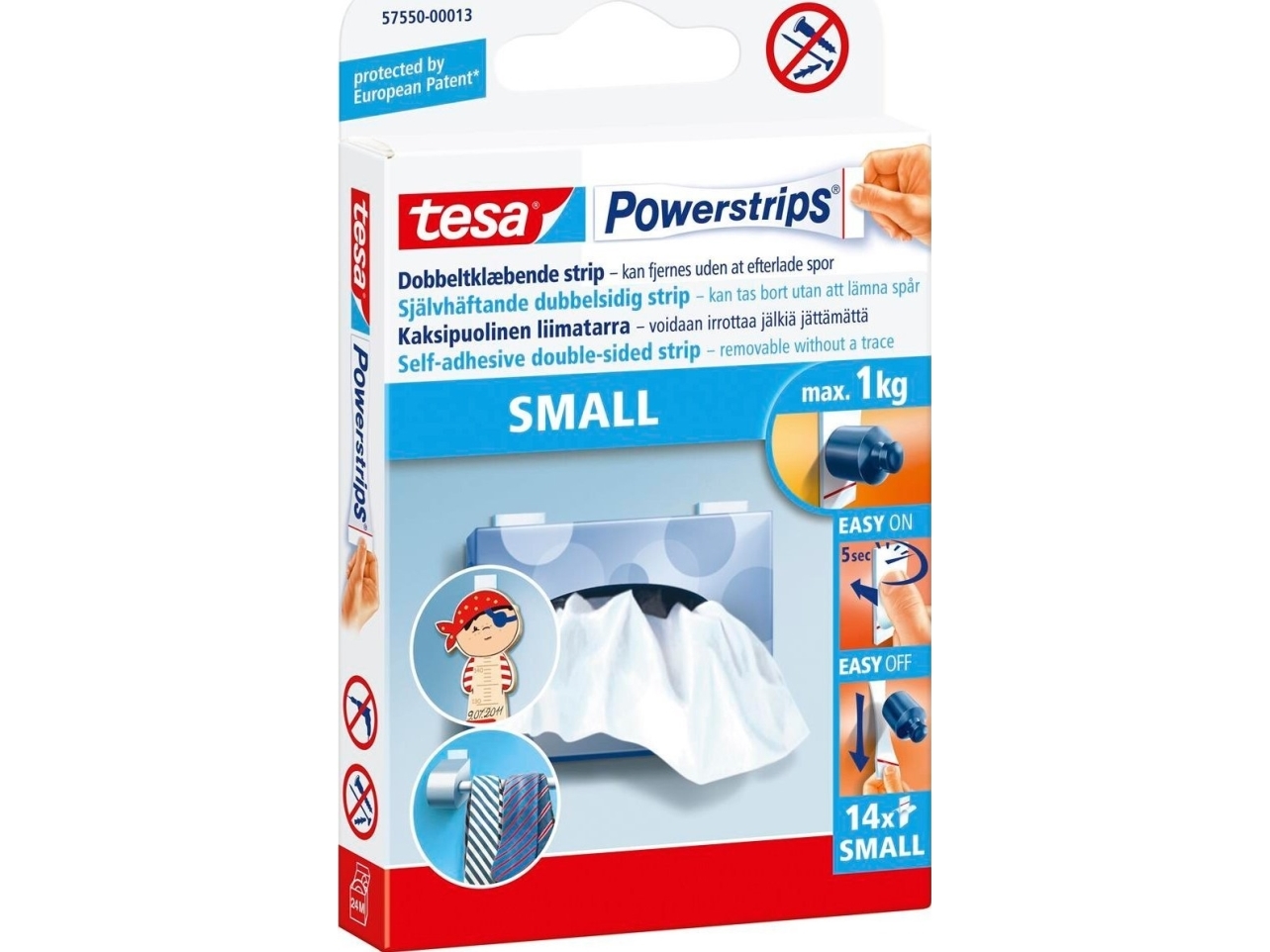 Powerstrips, Tesa Small, förpackning med 14 st | Papper & Emballage - Förpackningstejp - Förpackningstejp | GameStuff