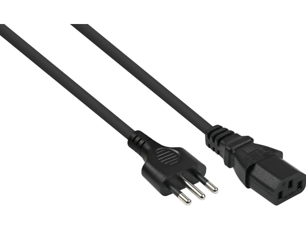 Kabelmeister Netzkabel Italien Typ I An C13 Schwarz 1,8M