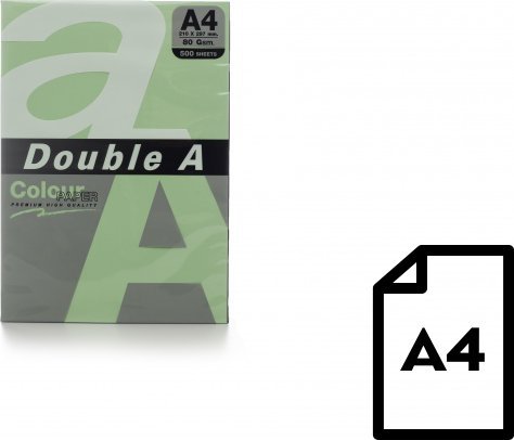 Double A Farvet Papir Double A, 80G, A4, 500 Ark, Emerald