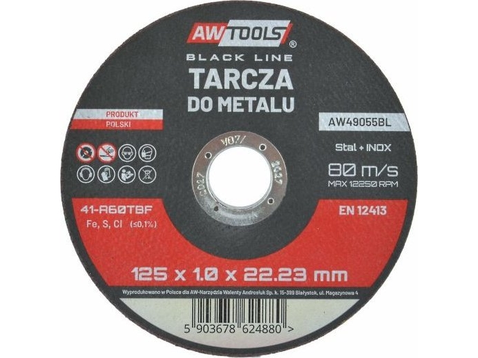 Awtools Metalskæreskive 125*1,0 Mm Black Line