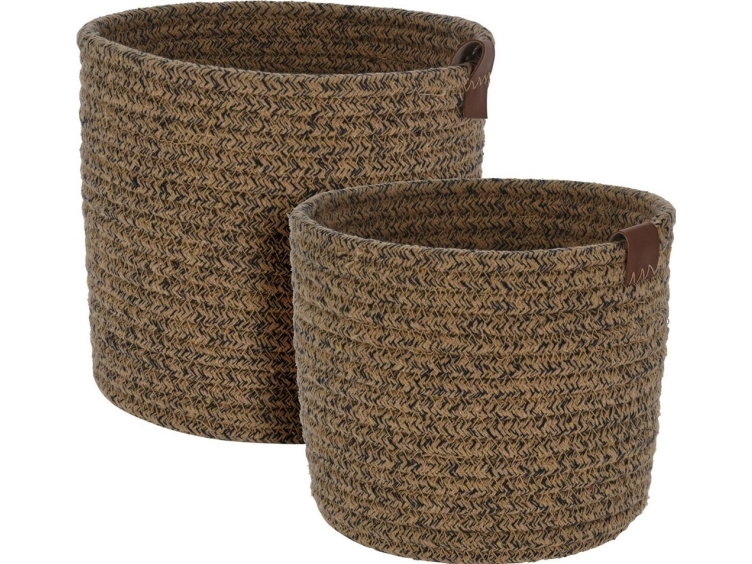 Home Styling Collection Runda förvaringskorgar, vävd bomull, 2 st | N - A | GameStuff