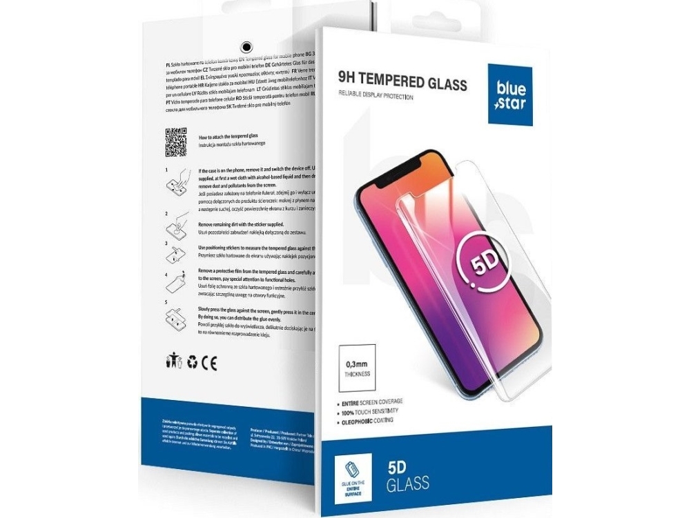 Blue Star Gehärtetes Glas 5D Für Samsung A06 (Full-Glue/Case-Freundlich) - Schwarz