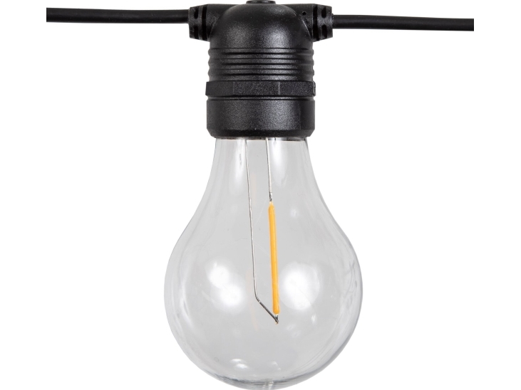 New Garden LED guirlande Allegra, sort 8 m, E27, 10 pærer, 350 lm