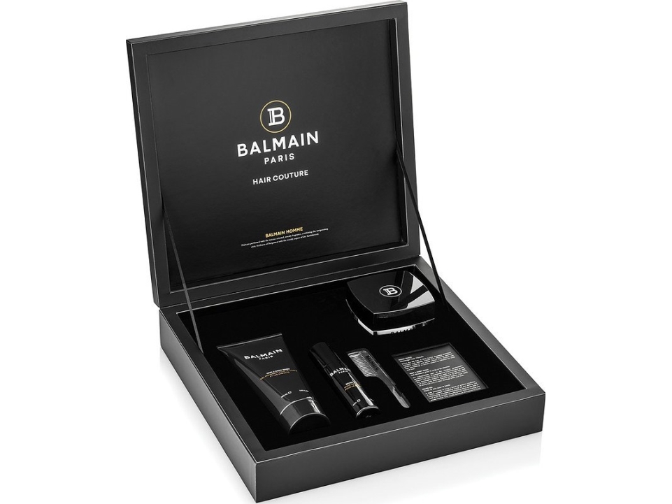 Set Balmain Professionnel: Men Beard Oil Dimethicone For Definition & Texture 30 Ml Men Shower Gel & Shampoo 2 In 1 Glycerin 200 Ml