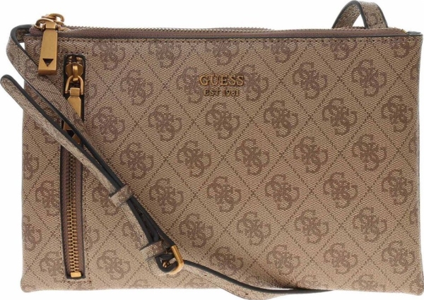 Guess Guess, Naya Mini, Double Zip, Crossbody Bag, Latte, Hwsb78, For Women For Women