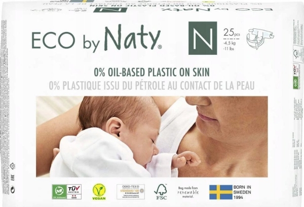 Eco By Naty Diapers Nb 0-4,5Kg 25 Pcs.