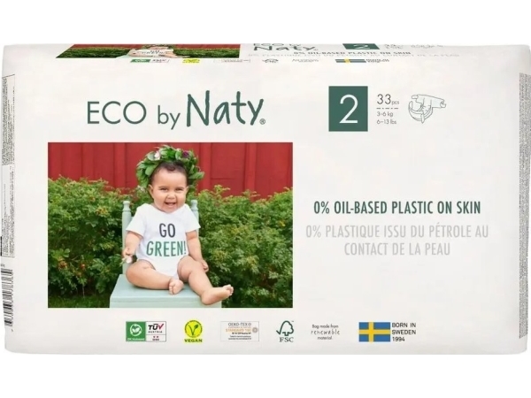 Eco By Naty Diapers 2 Mini Dydis, 33Pcs