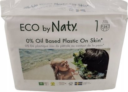 Eco By Naty Diapers 1 New Born Dydis, 25Pcs