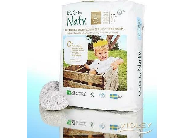 Eco By Naty Diapers 6 Extra Large Dydis, 17Pcs