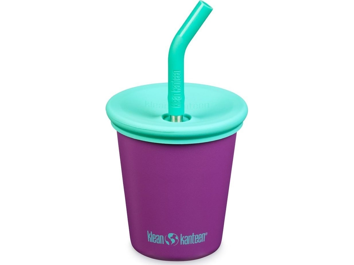 Klean Kanteen Kid Kanteen Kid stålmugg med sugrörslock 296 ml/10 oz Sparkling Grape | N - A | GameStuff