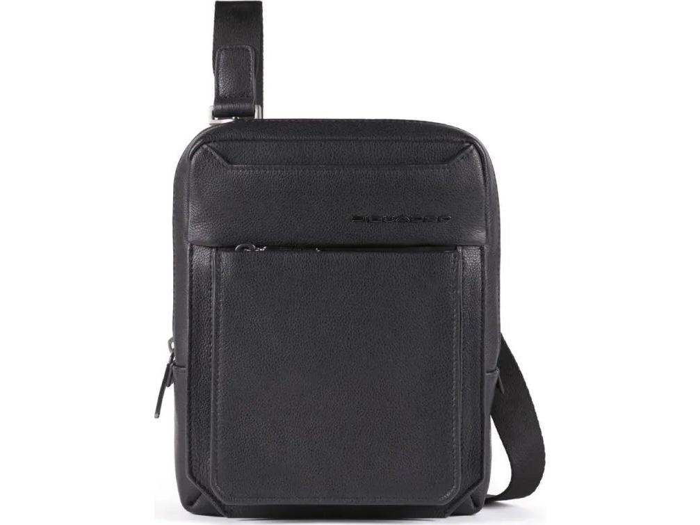 Piquadro , Tallin, Leather, Crossbody Bag, Black, 23 X 18 X 5 Cm, For Men For Men