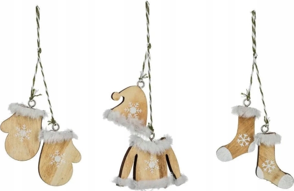 Fééric Lys og juledekoration Træpendler med vintertema