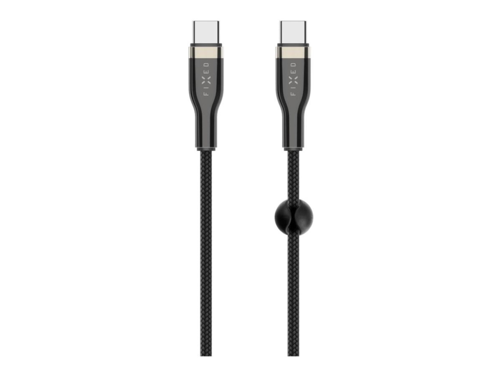 FIXED - USB-kabel - 24 pin USB-C (hane) till 24 pin USB-C (hane) - USB 2.0 - 2 m - USB-strömförsörjning (100W), flätad kabel - svart | EL Artiklar - Batteri - Batteriladdare | GameStuff