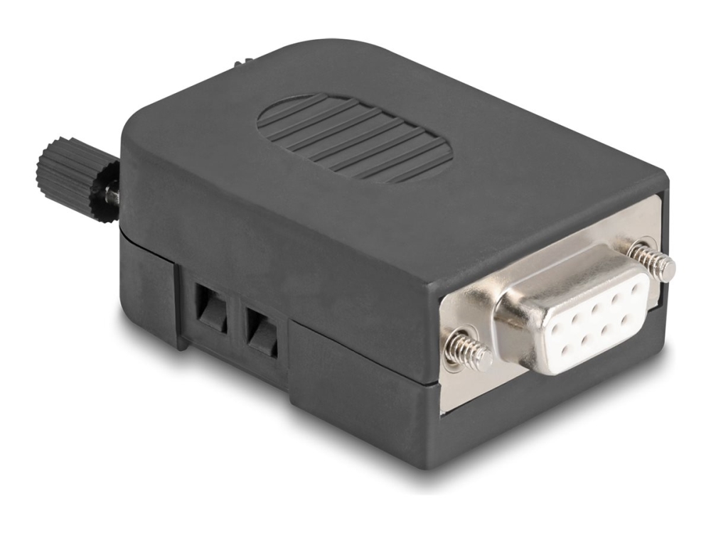 Delock 90655, D-Sub 9, 3 Pin Terminal Block, Schwarz, Grau, Weiblich, Gerade, Kunststoff, 26/18