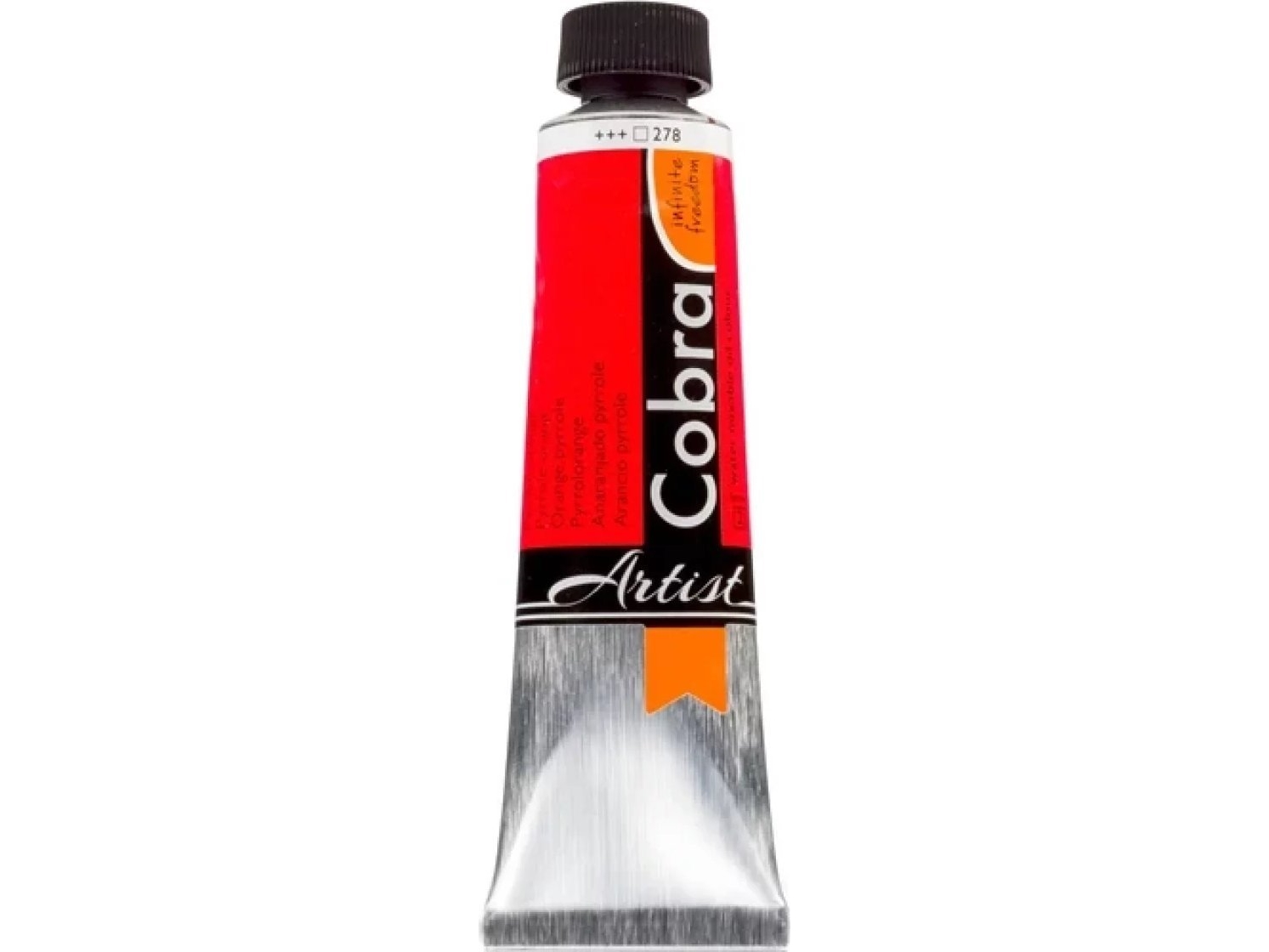 Cobra Artist Water-Mixable Oil Colour Tube Pyrrole Orange 278
