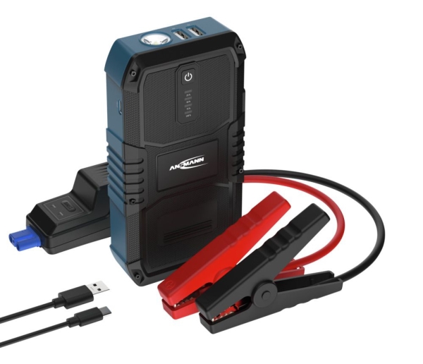 Ansmann Jump Starter 10.0, 1500 A, Svart, Blå, 1500 A, Litium Polymer (LiPo), 2,5 Ah, 37 wh | Bilvård & Biltillbehör - Säkerhetsutrustning för Bilen - Starthjälp | GameStuff