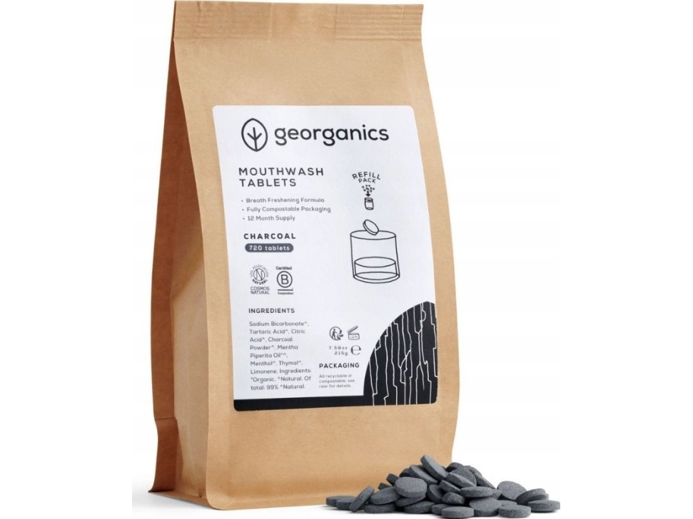 Georganics Georganics, Aktivkohle Natürliche Mundspülung Tabletten, 720 Tabletten