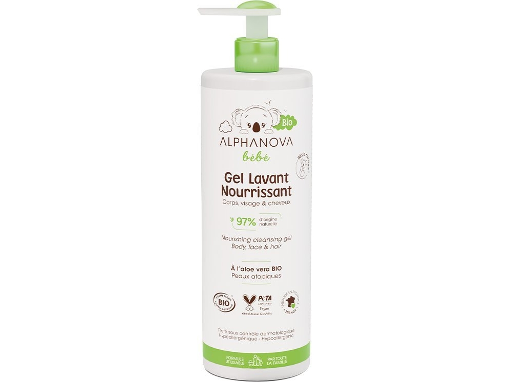 Alphanova Bebe Alphanova Bebe Bio, Pflegendes Reinigungsgel Für Körper, Gesicht Und Haare Für Babys, 400Ml