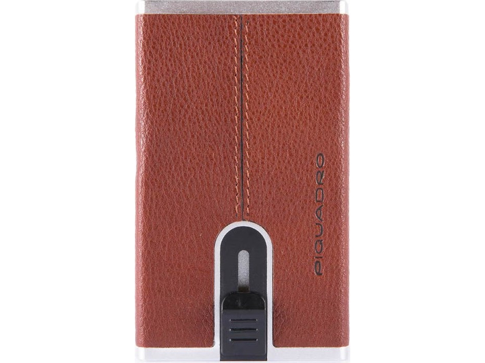 Piquadro Piquadro, Black Square, Leather, Card Holder, Square Sliding System With Money Clip, Pp4825b3r-Cu, Brown, For Men For Men