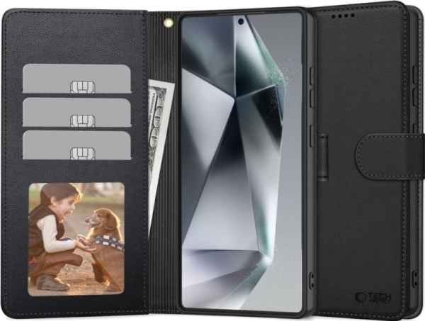 Tech-Protect Tegnebogsetui Til Samsung Galaxy S25 Ultra - Sort
