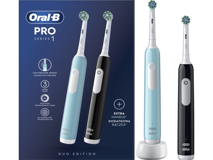 Szczoteczka Oral-B Pro Series 1 Cross Action 2-Pack Black + Blue Black/Blue
