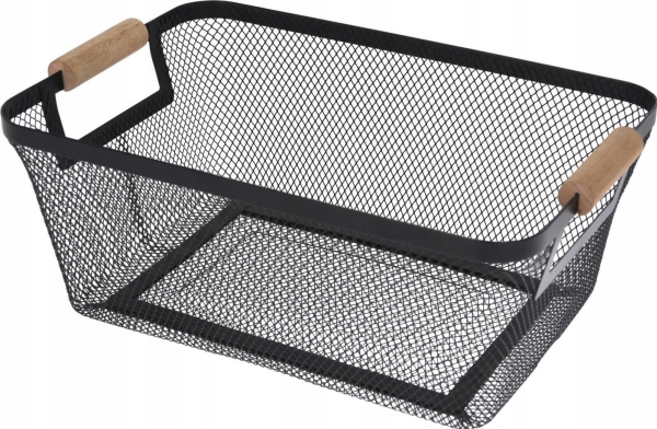 Storage Solutions metallkorg med trähandtag, 30,5 x 21,5 x 14 cm | Möbler - Förvaringsmöbler - Bokhylla | GameStuff