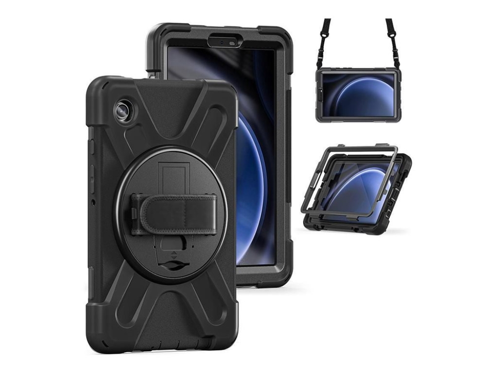 Estuff Chicago Baksidesskydd För Surfplatta With Screen Protector Polykarbonat Silikon Svart För Samsung Galaxy Tab A9